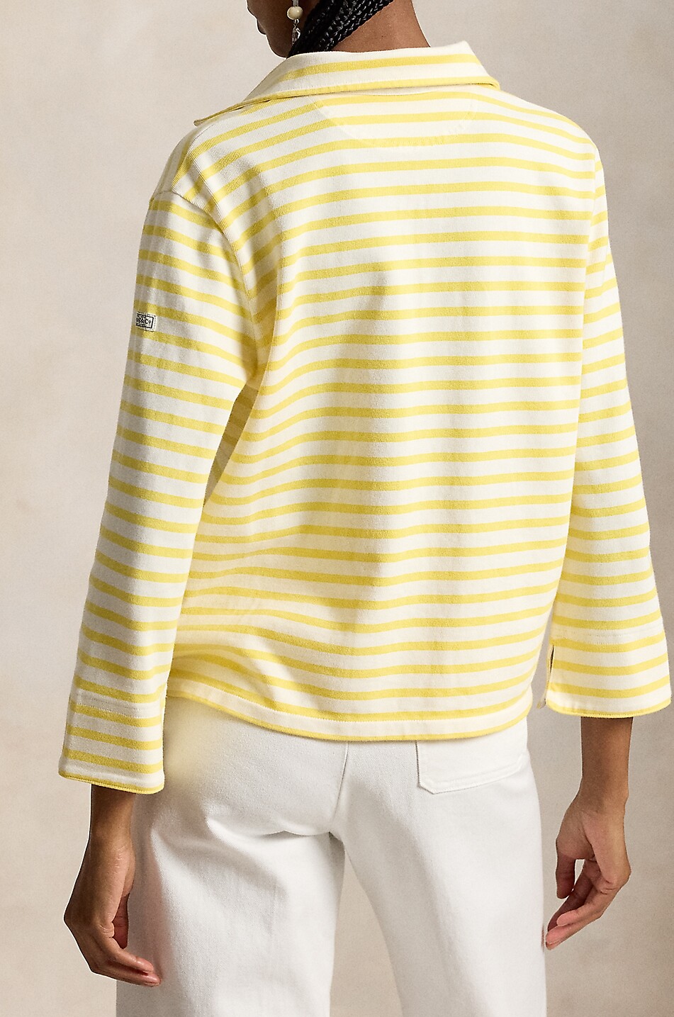 POLO RALPH LAUREN Striped cotton jersey Breton neck jumper Women LIGHT YELLOW 3