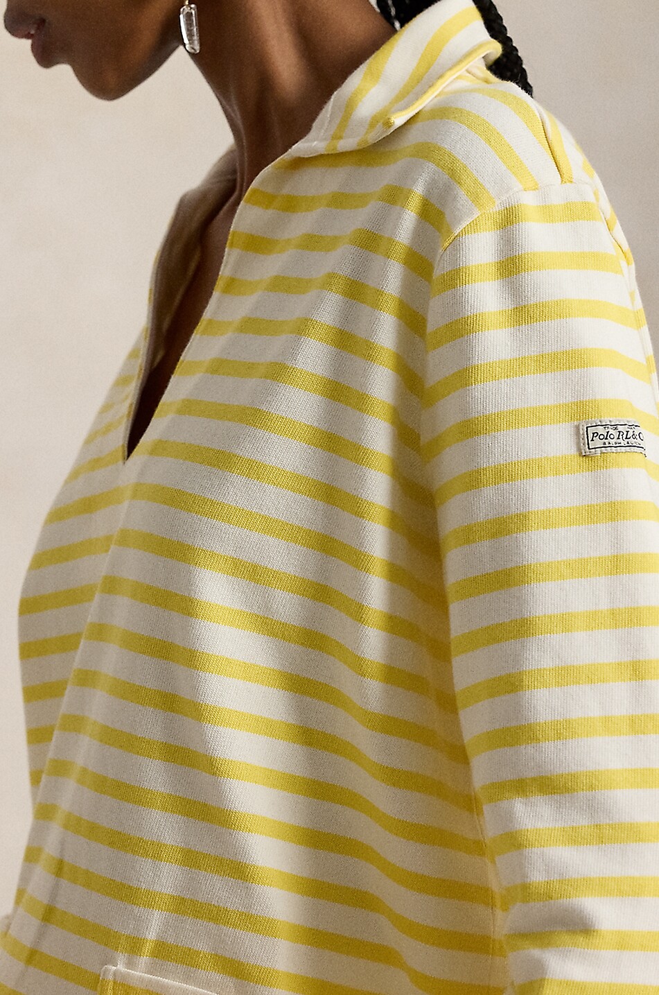 POLO RALPH LAUREN Striped cotton jersey Breton neck jumper Women LIGHT YELLOW 6