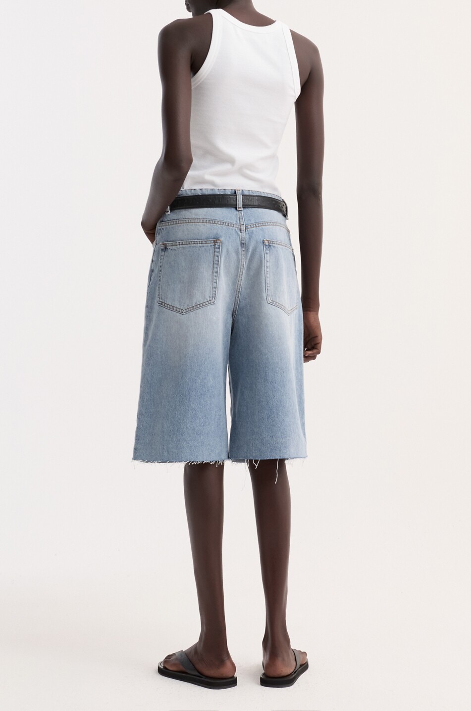 RÓHE Wide-fit cotton denim bermuda shorts Women BLUE 3