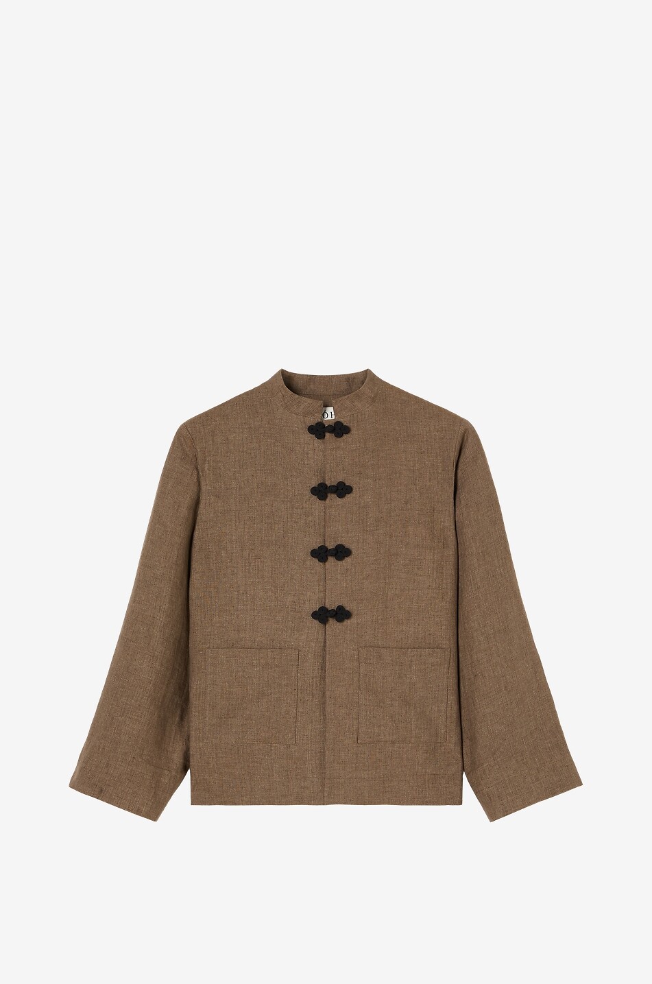 RÓHE Short linen stand-collar lightweight jacket Women BROWN 1