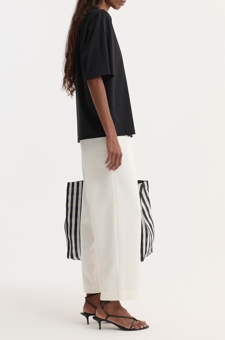 RÓHE Wide-leg cropped trousers with elasticated waist in blended wool Women EGGSHELL 5