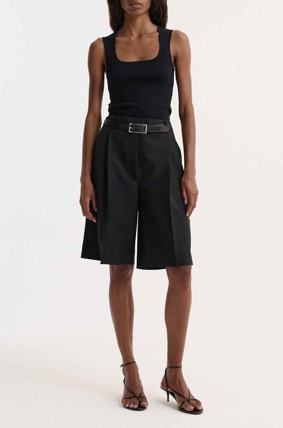 RÓHE Top sans manches à col carré en viscose mélangée Femme NOIR 3