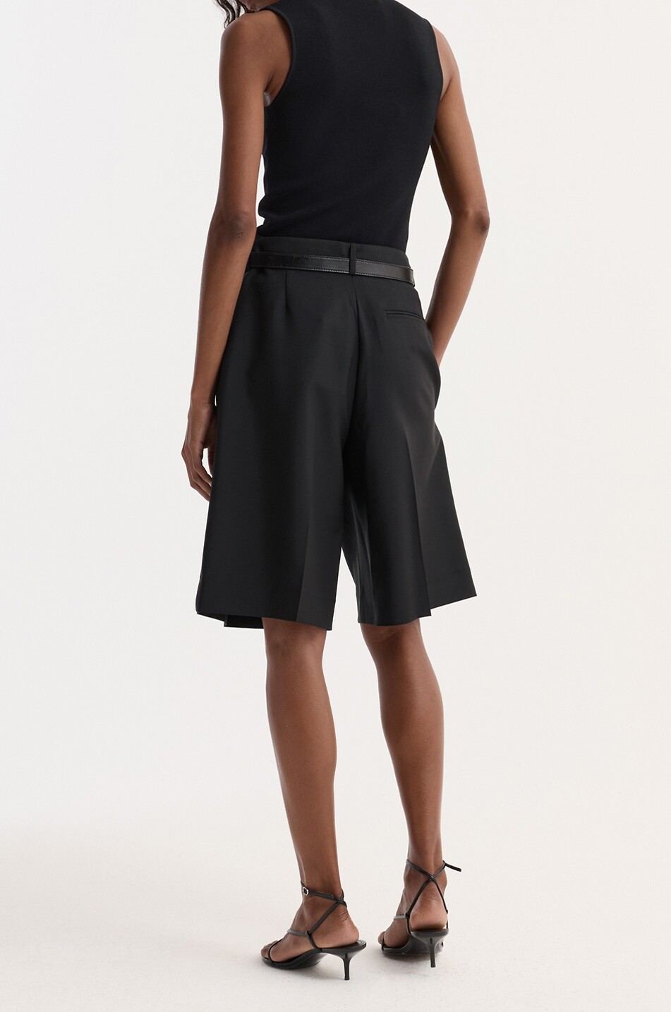RÓHE Top sans manches à col carré en viscose mélangée Femme NOIR 4