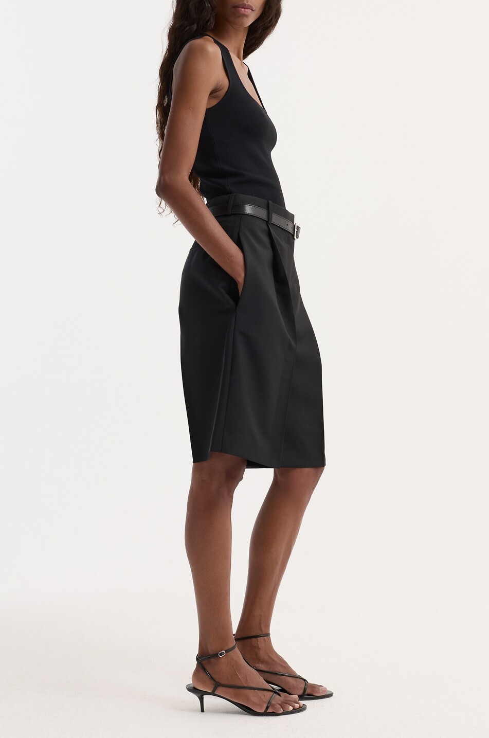 RÓHE Top sans manches à col carré en viscose mélangée Femme NOIR 6