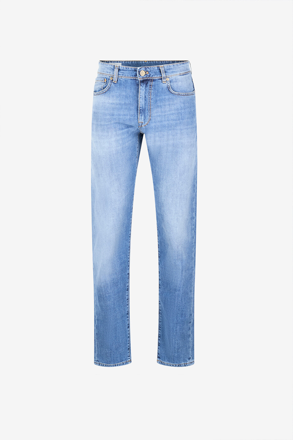 Straight-leg cotton denim jeans