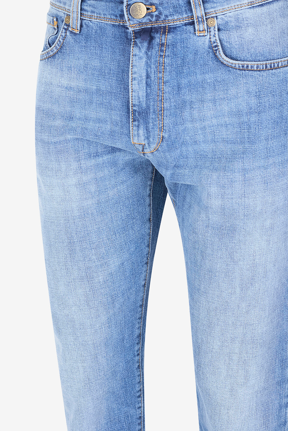SLOWEAR Straight-leg cotton denim jeans Men BLUE 3