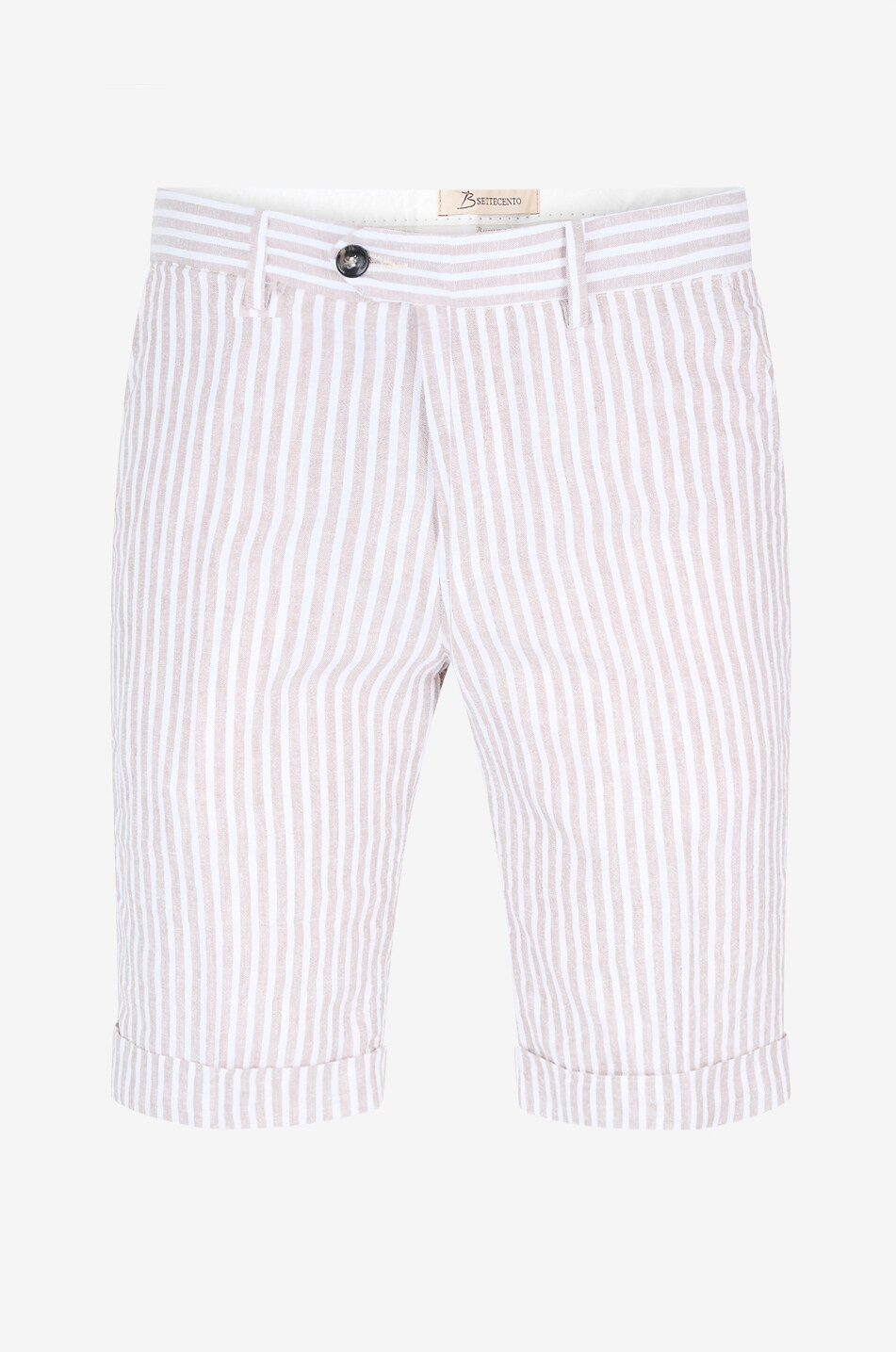 Striped linen shorts