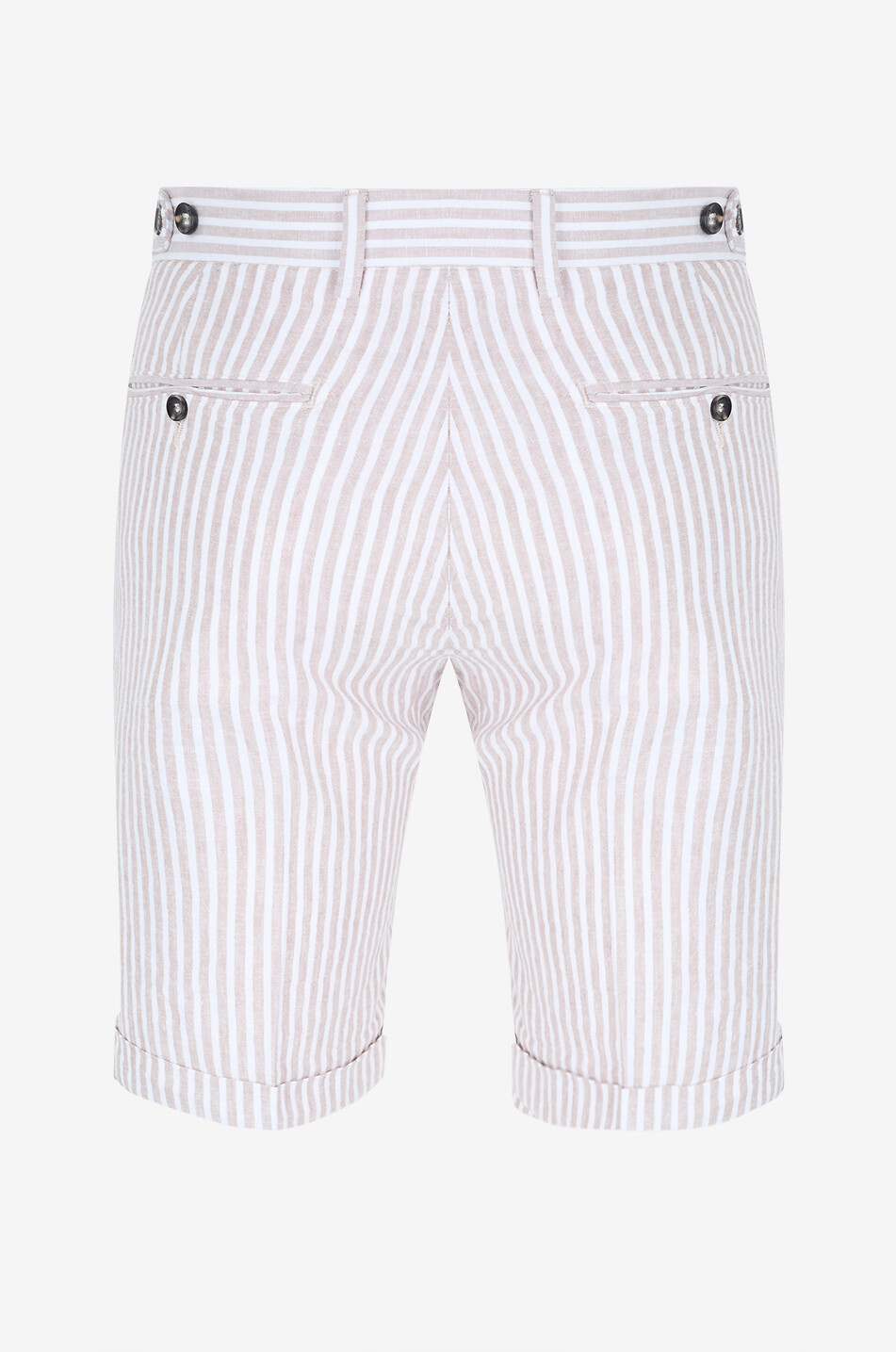 B SETTECENTO Striped linen shorts Men BEIGE 2