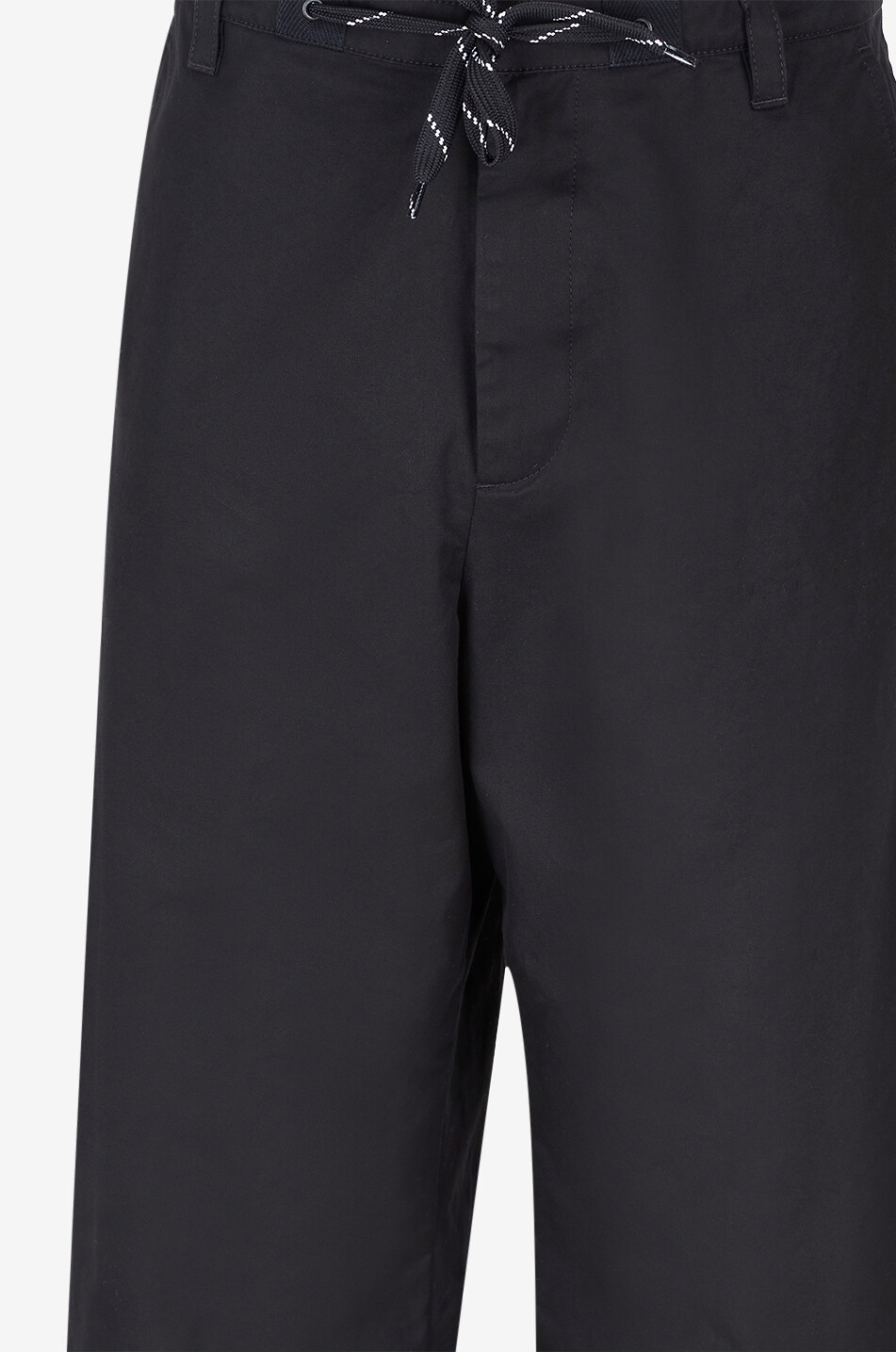 BALENCIAGA Pantalon chino large en sergé de coton Homme NOIR 3