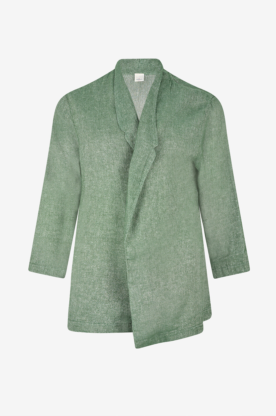 Blazer mit Reverskragen aus Kaschmir und Leinen