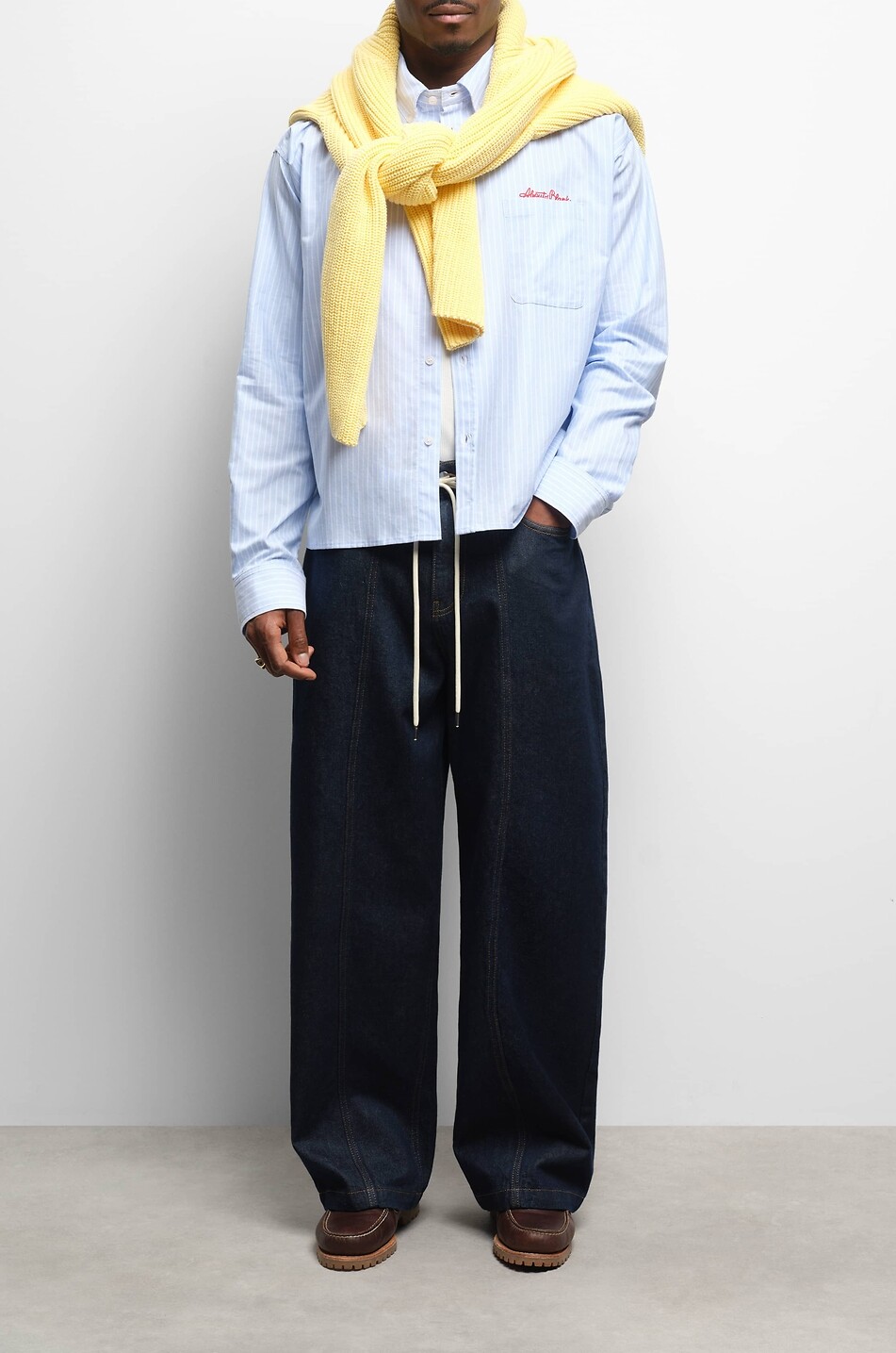 ABOUT:BLANK Wide-leg jeans in cotton denim Men DARK BLUE 8