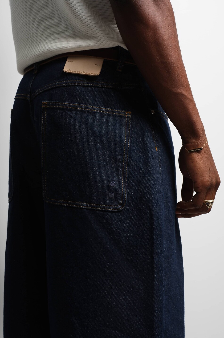 ABOUT:BLANK Wide-leg jeans in cotton denim Men DARK BLUE 5