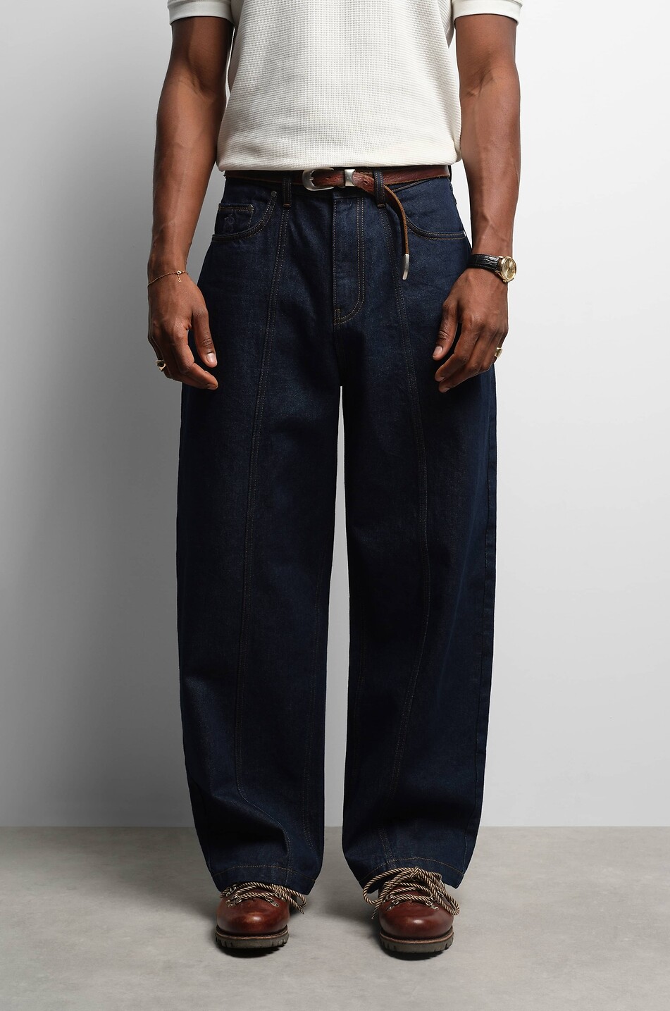 ABOUT:BLANK Wide-leg jeans in cotton denim Men DARK BLUE 7