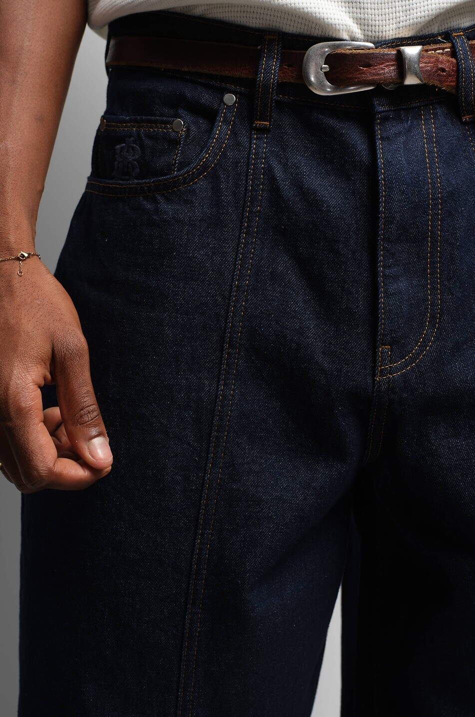 ABOUT:BLANK Wide-leg jeans in cotton denim Men DARK BLUE 6