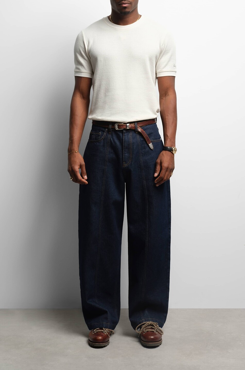 ABOUT:BLANK Wide-leg jeans in cotton denim Men DARK BLUE 3