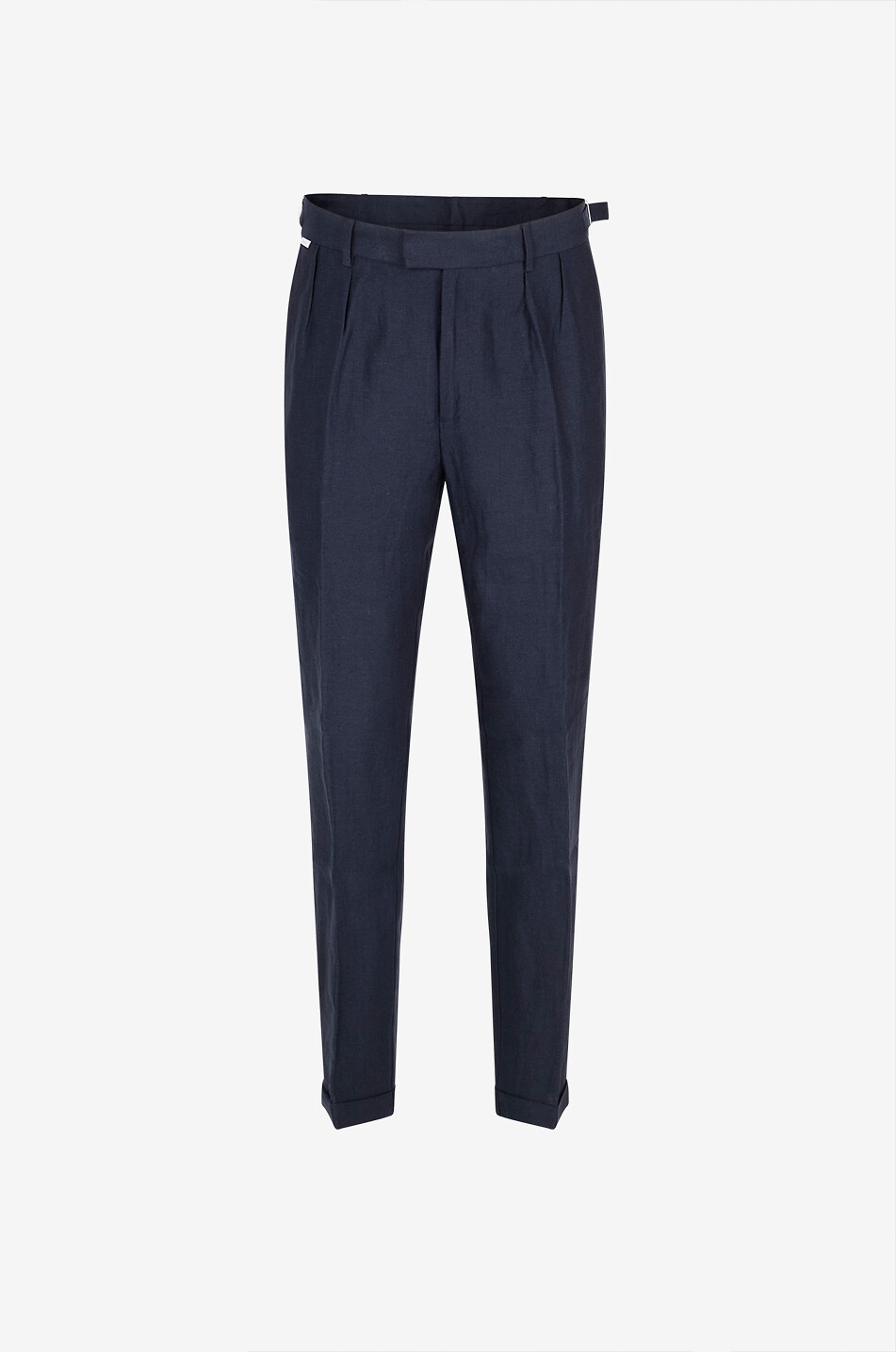 Gerade Hose mit verstellbarem Bund aus Leinen