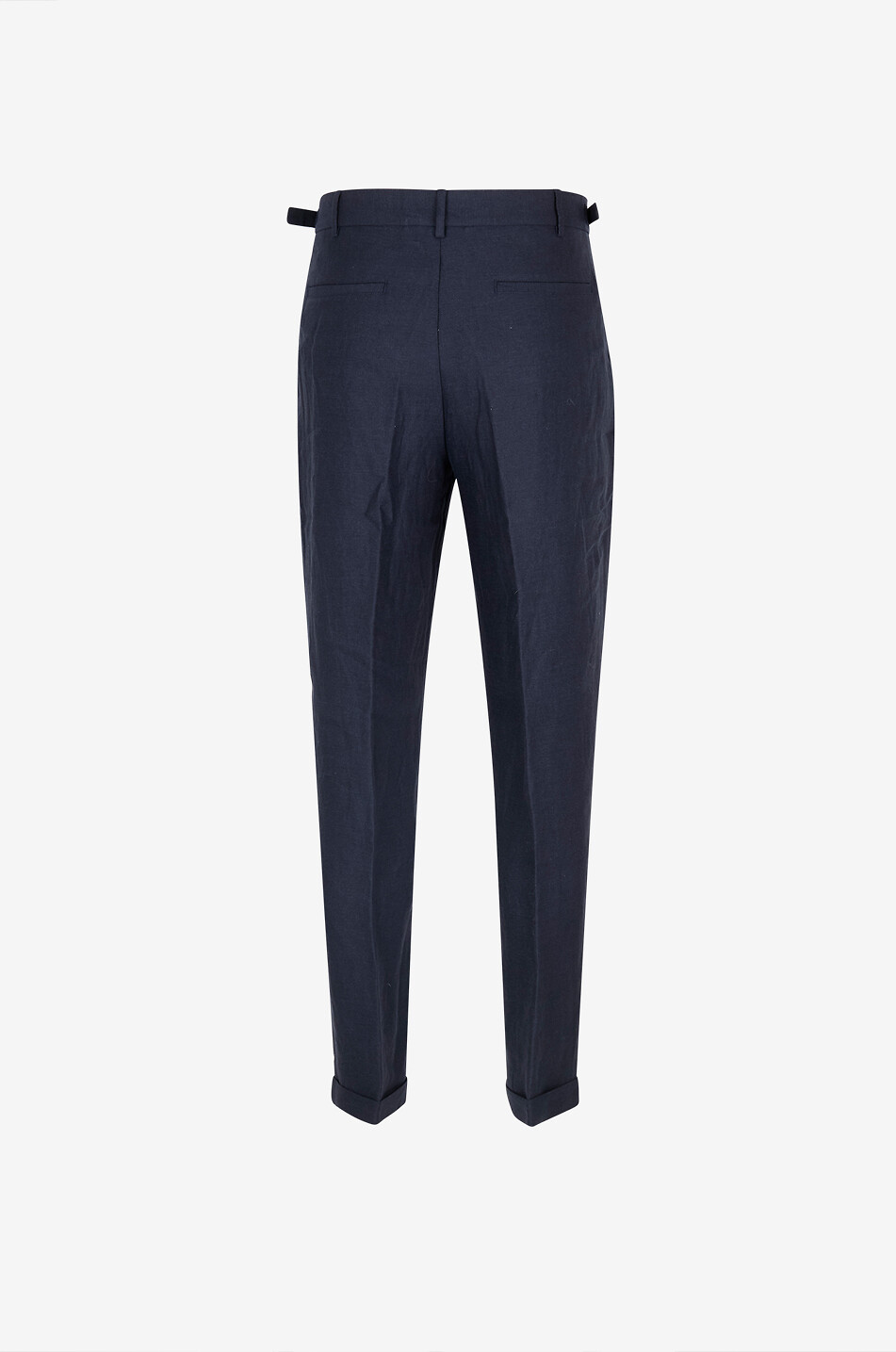 04651/ Gerade Hose mit verstellbarem Bund aus Leinen Herren DUNKELBLAU 2