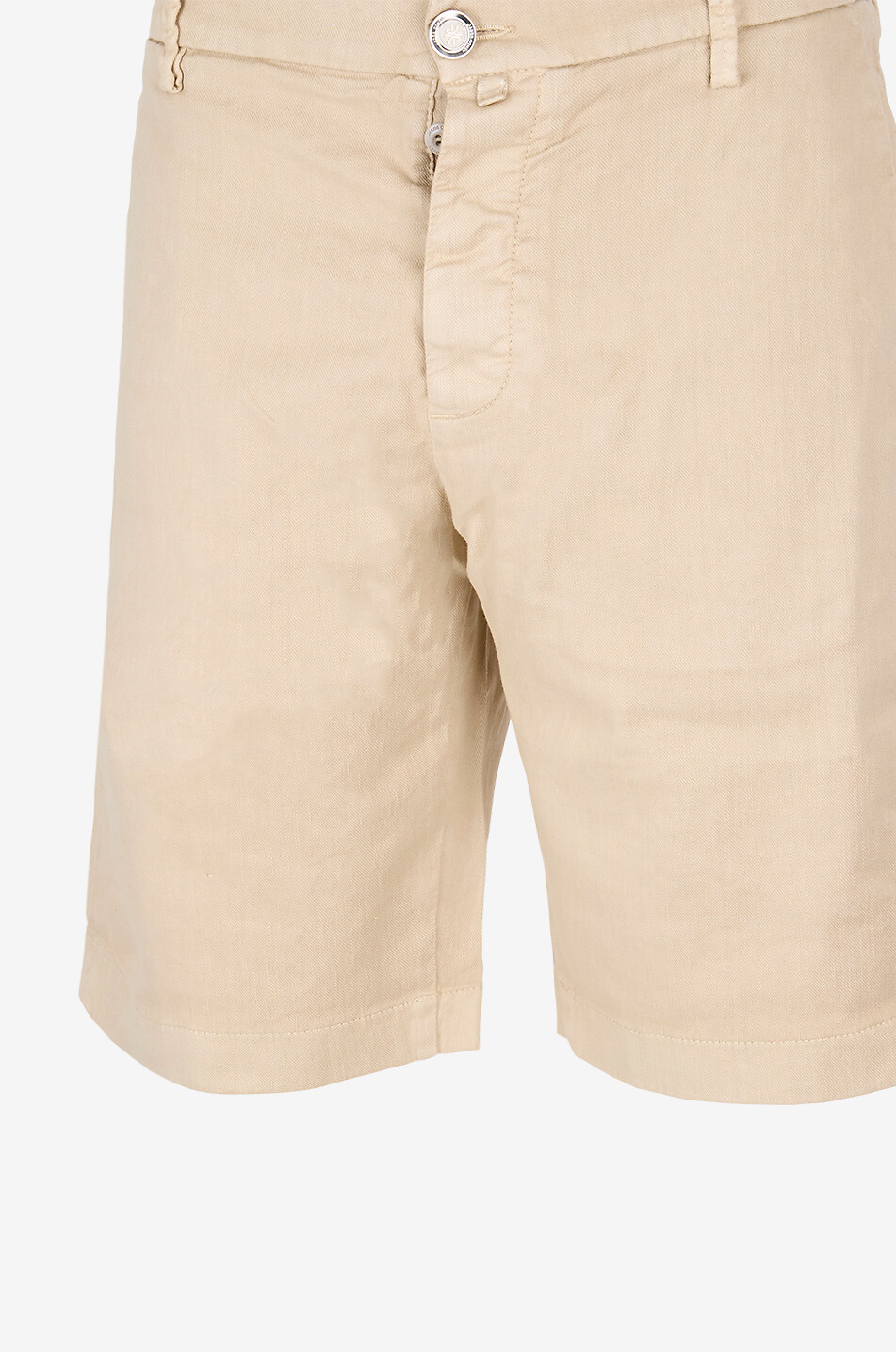 JACOB COHEN George cotton and linen canvas Bermuda shorts Men Light beige 3
