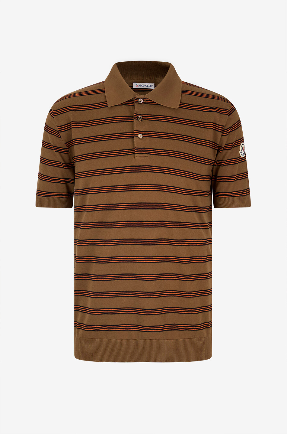 MONCLER Polo aus Baumwolljersey mit gesticktem Logo Herren BRAUN 1