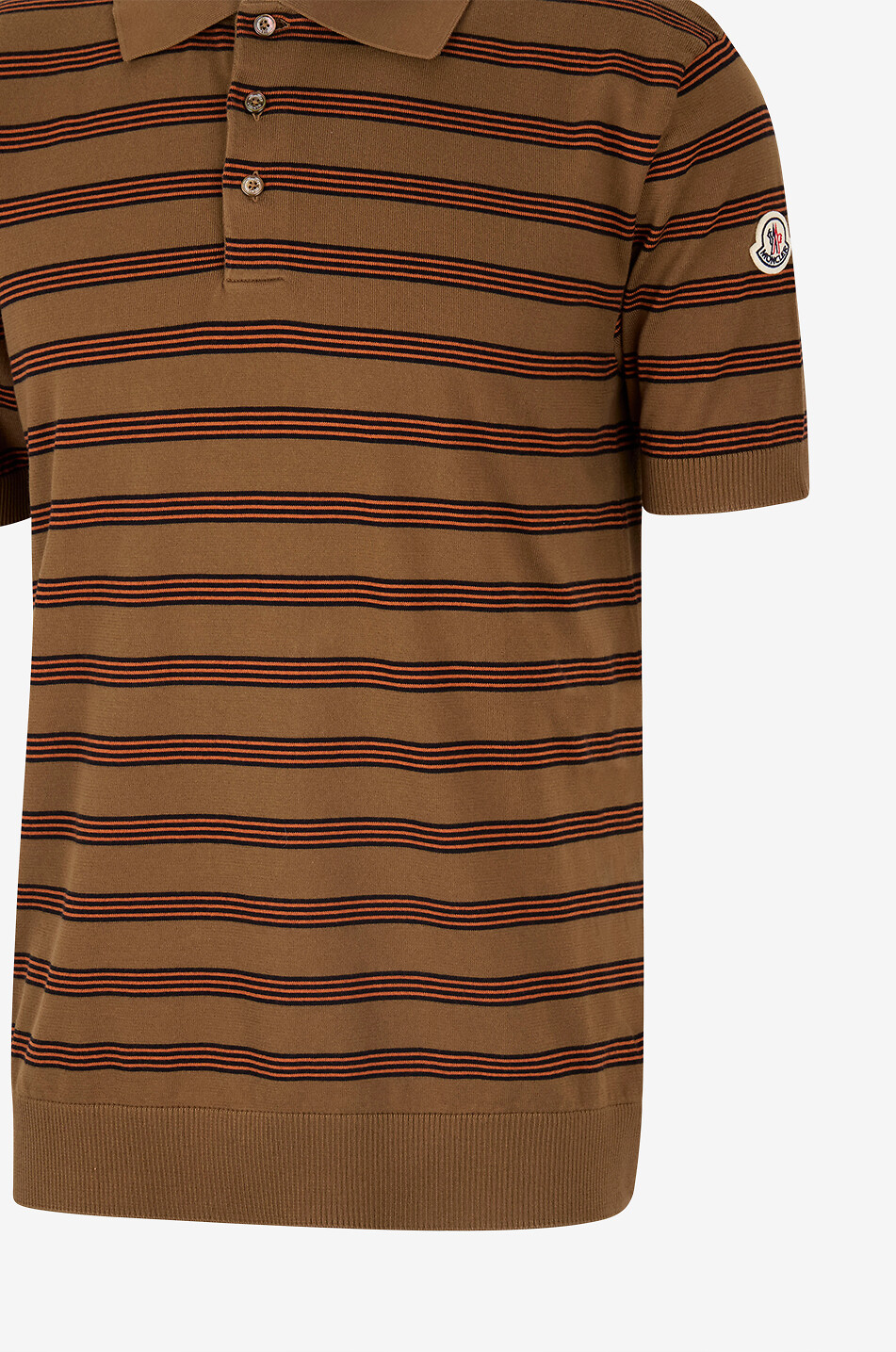 MONCLER Polo aus Baumwolljersey mit gesticktem Logo Herren BRAUN 3