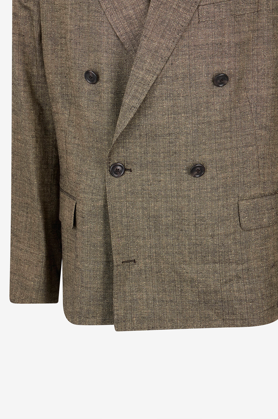 OUR LEGACY Doppelreihiger Blazer aus Leinen Seide und Baumwolle Halt Herren BRAUN 3