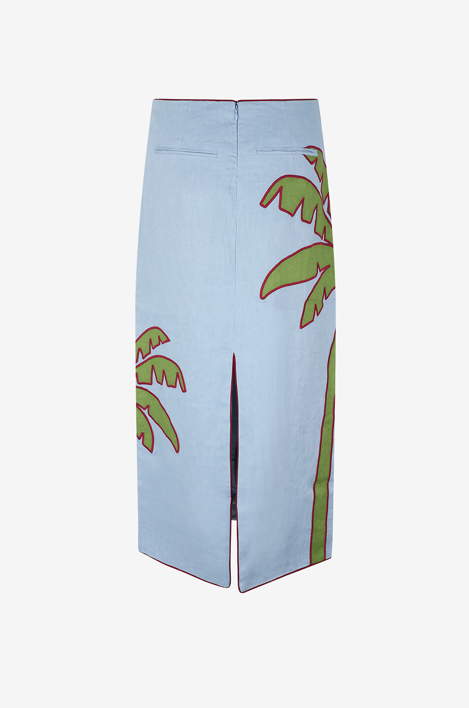 FARM RIO Midi skirt in patterned linen Women BLUE 2
