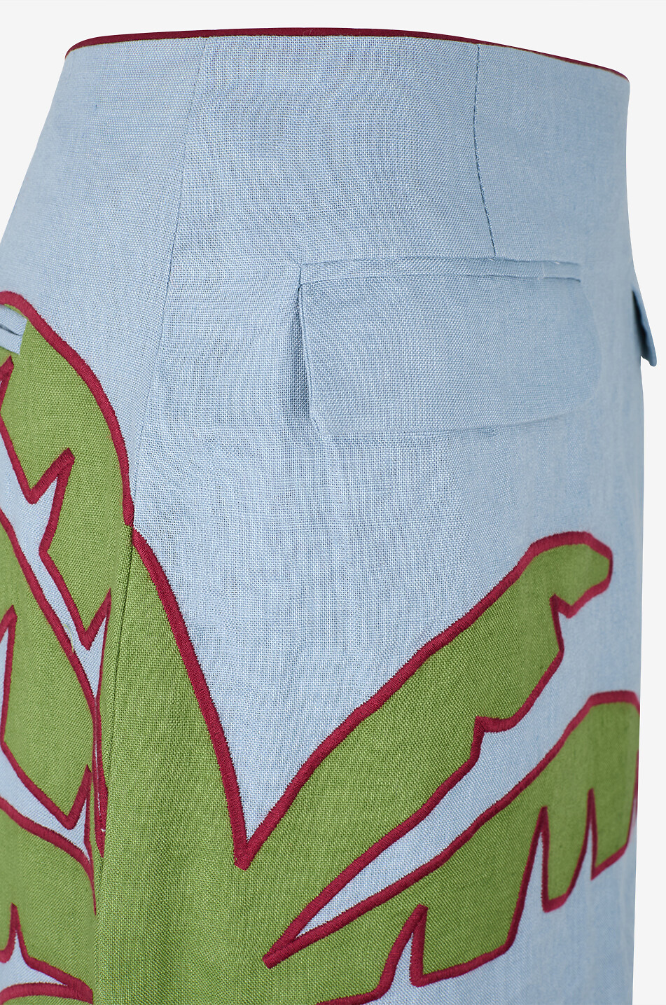 FARM RIO Midi skirt in patterned linen Women BLUE 8