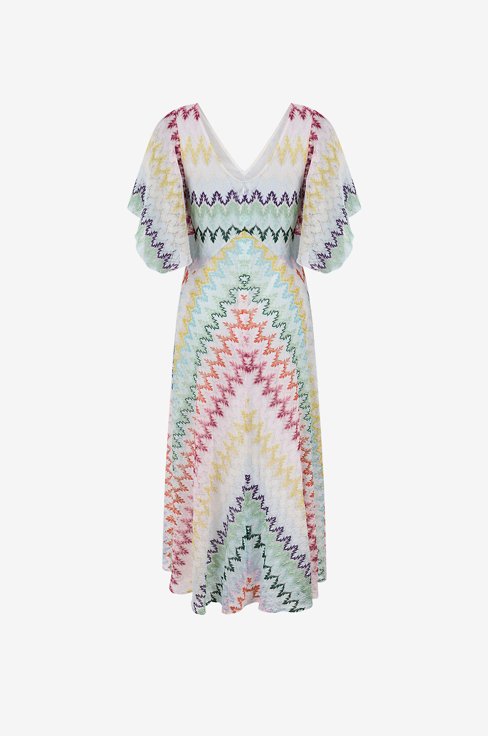 MISSONI Long-sleeved fitted V-neck knit dress Women MULTI COLOURED 2