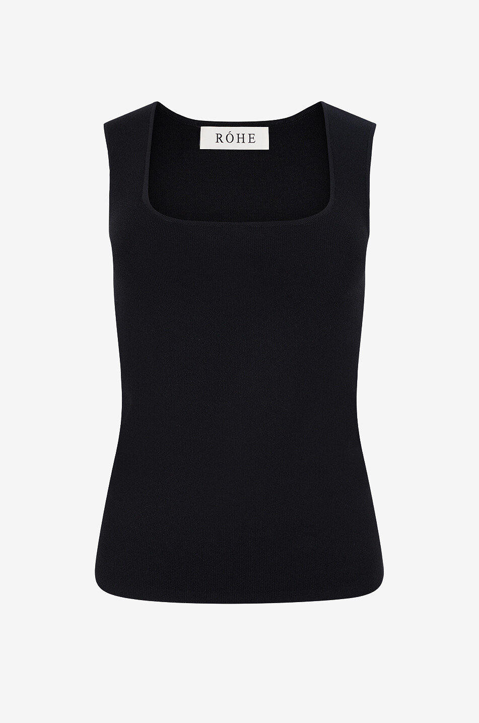 【LOHEN】SQUARE NECK COMPACT TOPS Sleeveless square-neck top in viscose blend - RÓHE - BLACK - Bongénie