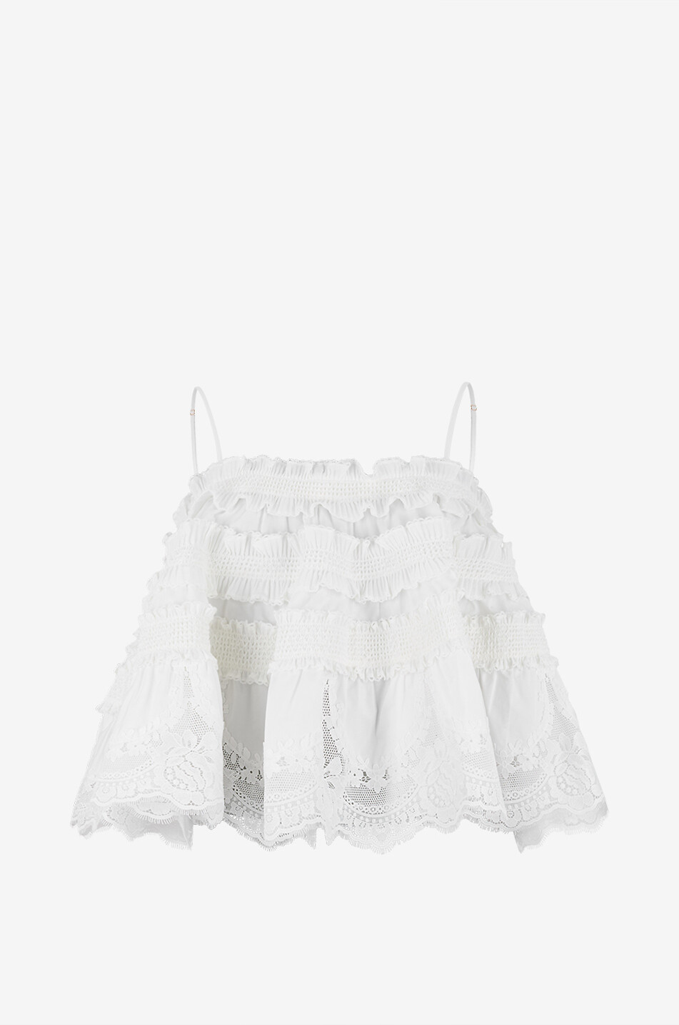 ZIMMERMANN Alchemy square-neck lace-trimmed top Women EGGSHELL 1