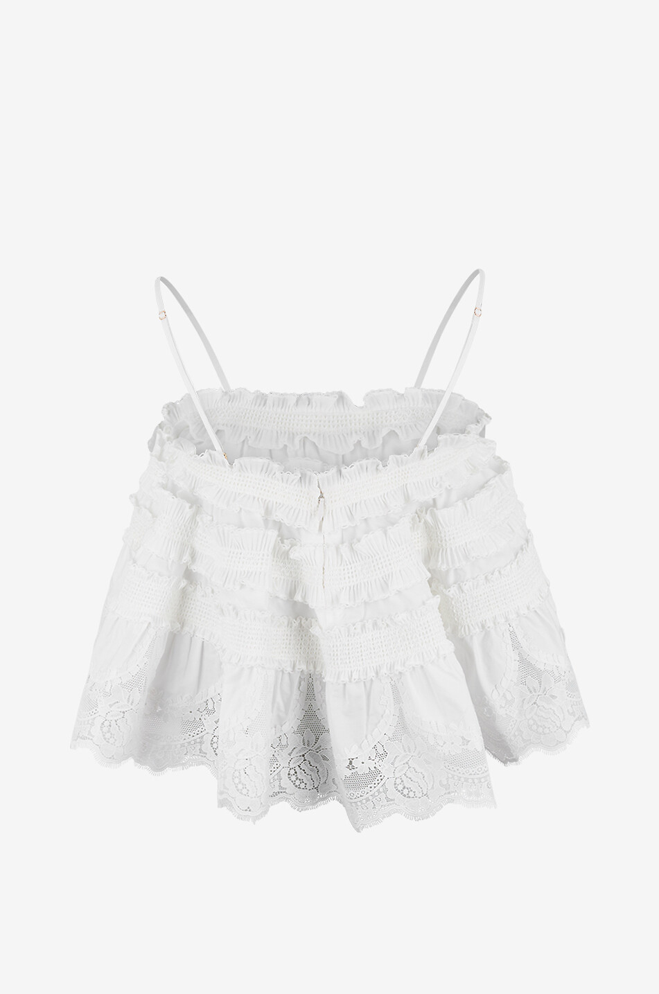 ZIMMERMANN Alchemy square-neck lace-trimmed top Women EGGSHELL 2