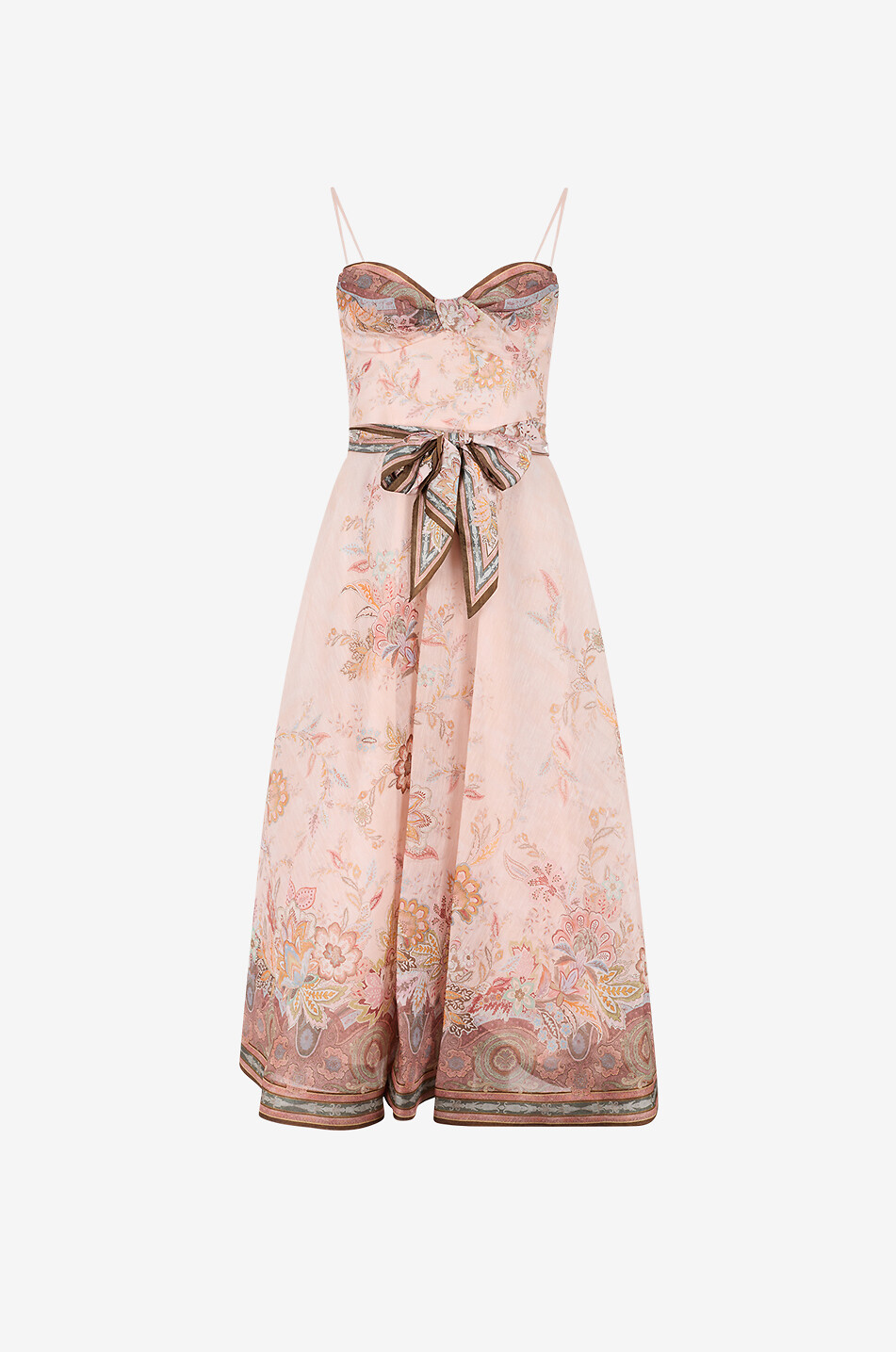 ZIMMERMANN Alchemy paisley linen and silk fitted midi dress Women PINK 1