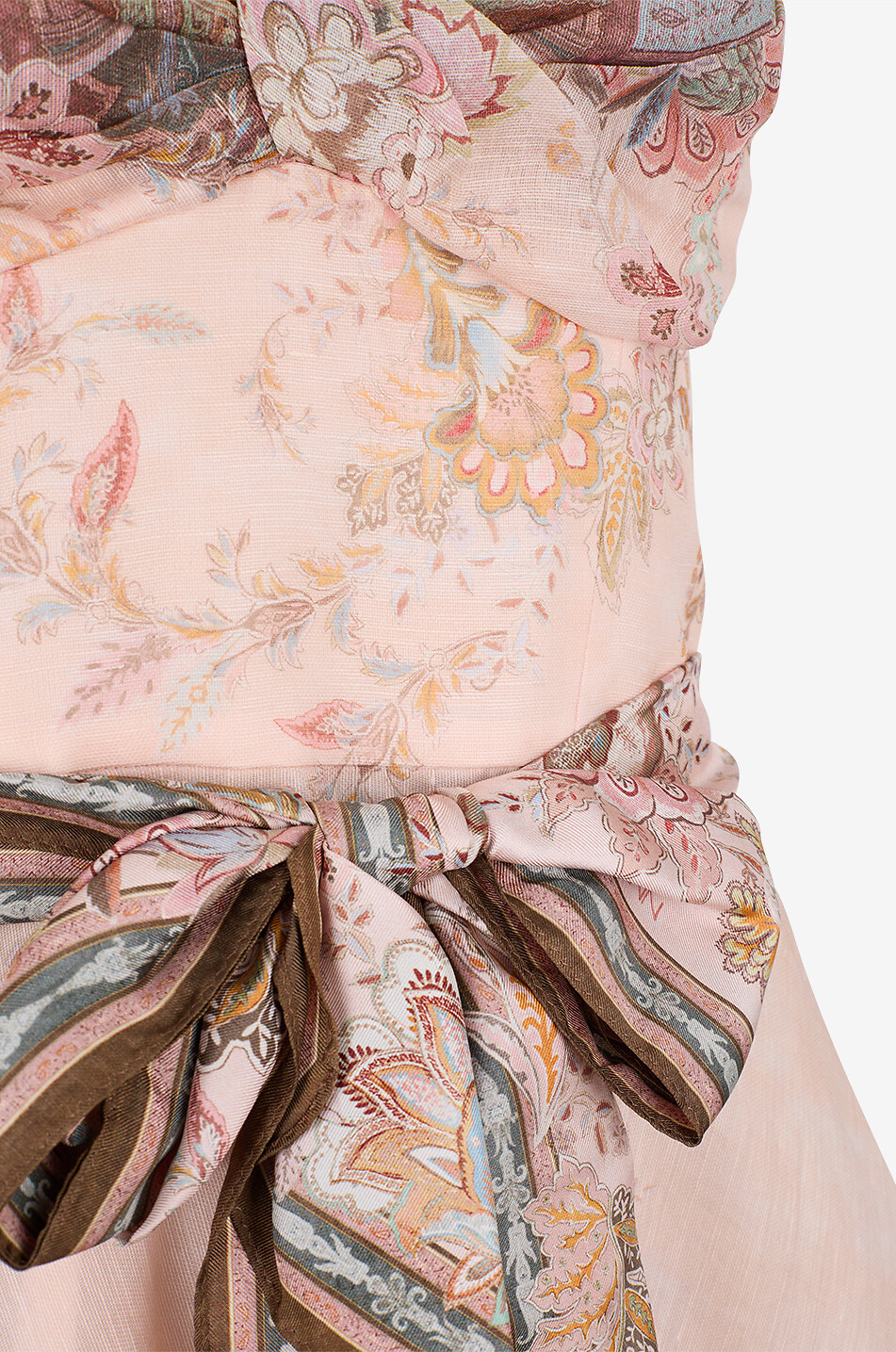 ZIMMERMANN Alchemy paisley linen and silk fitted midi dress Women PINK 3
