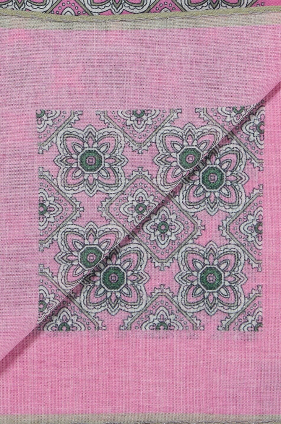 BIGI CRAVATTE Quadratische Pochette aus Baumwolle mit Print Herren MITTELROSA 2