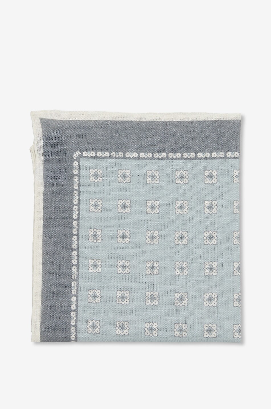 Square printed linen pouch