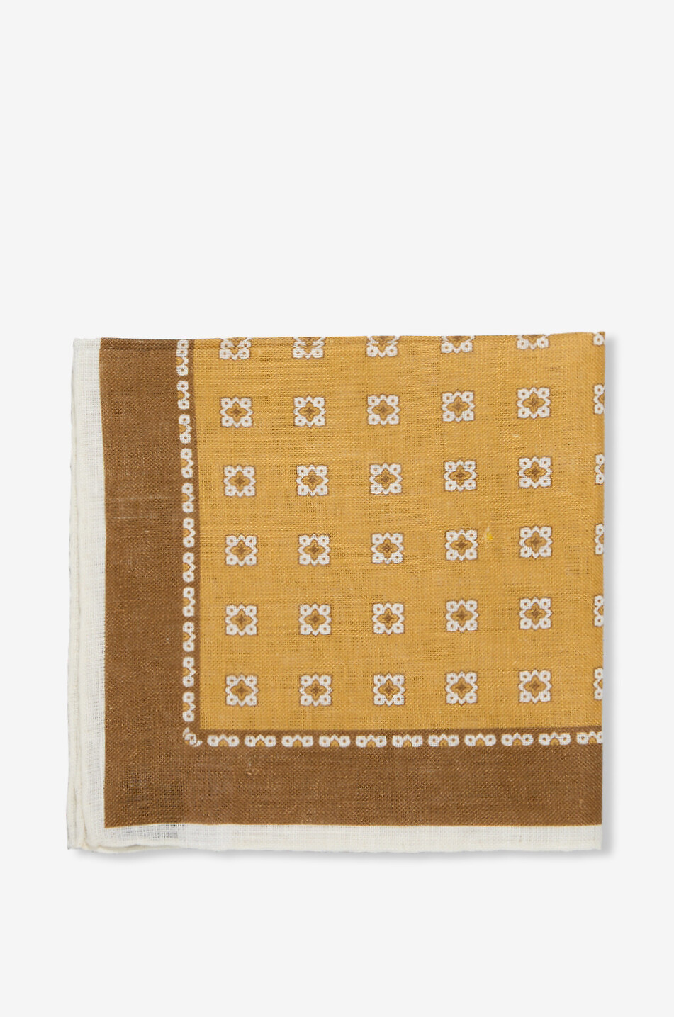 Square printed linen pouch