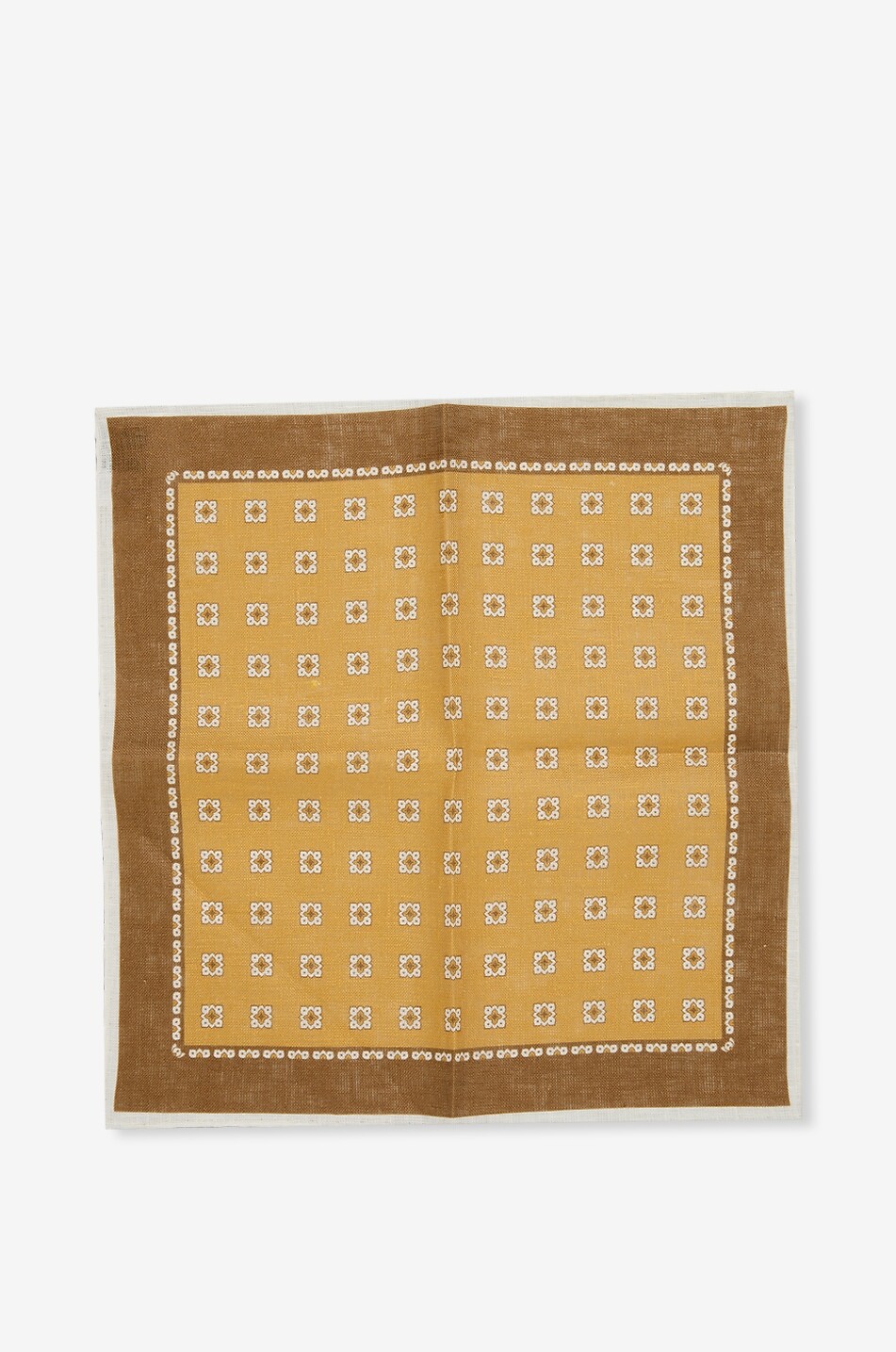 BIGI CRAVATTE Square printed linen pouch Men MEDIUM YELLOW 3