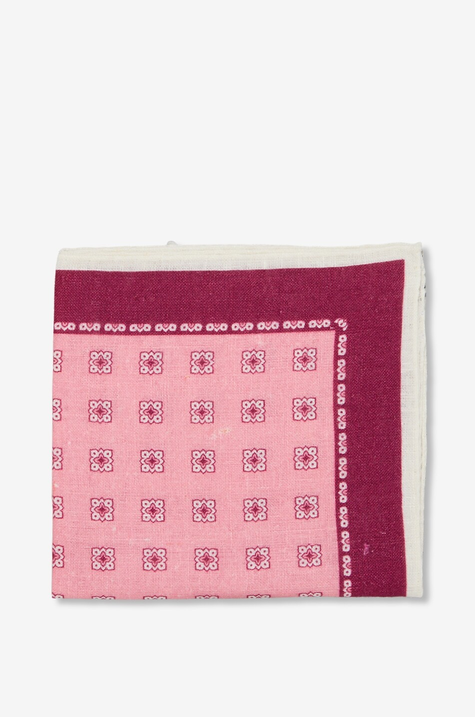 Pochette carrée imprimée en lin