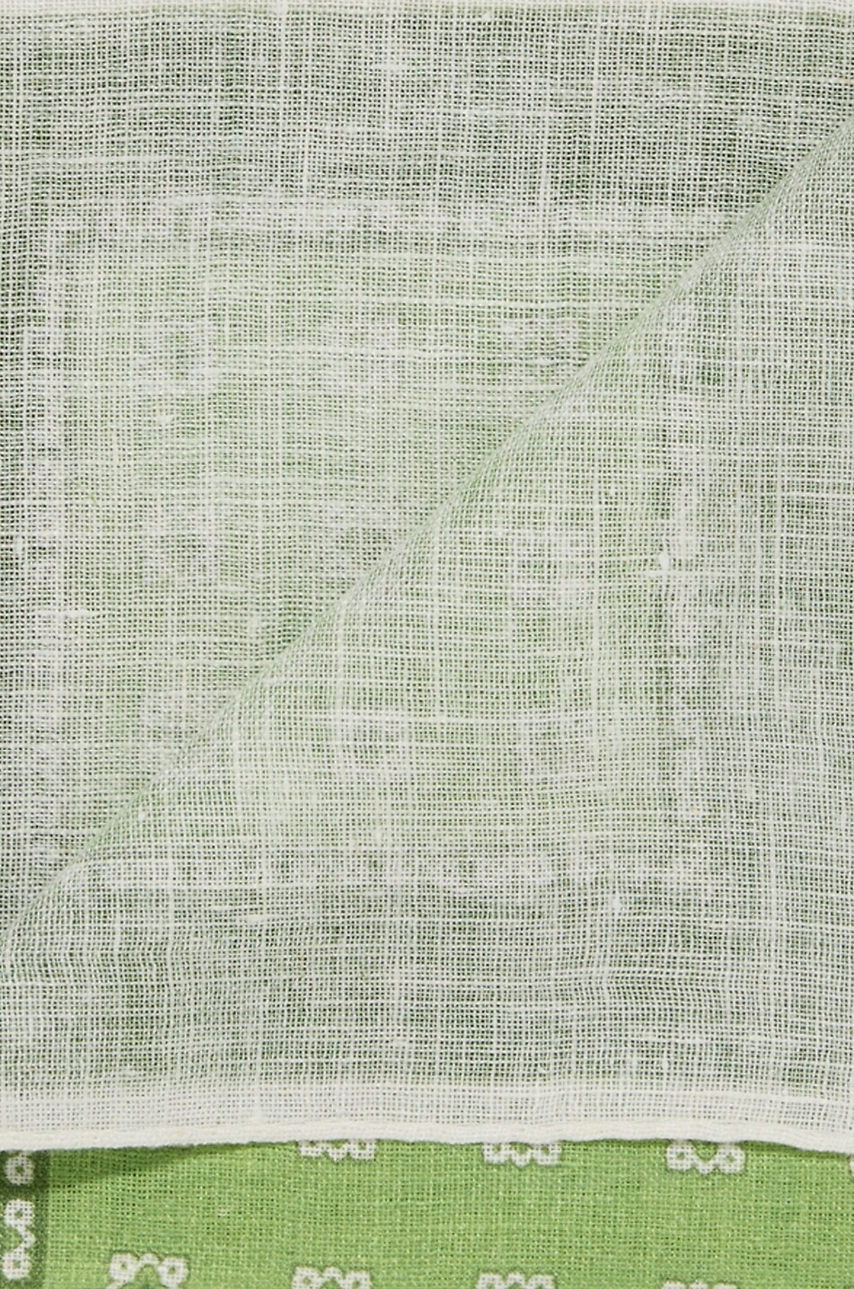 BIGI CRAVATTE Pochette carrée imprimée en lin Homme VERT MOYEN 2