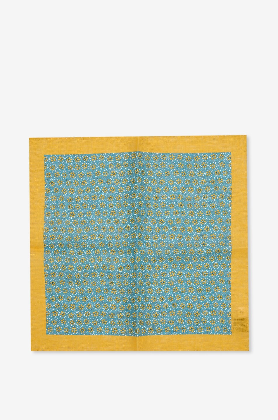 BIGI CRAVATTE Pochette carrée imprimée floral en lin Homme BLEU CLAIR 3