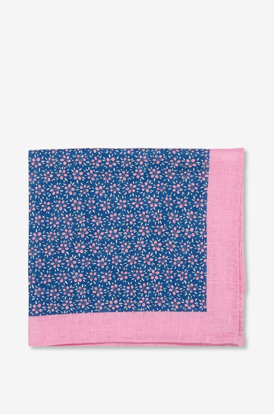 BIGI CRAVATTE Square floral print linen pouch Men MEDIUM BLUE 1