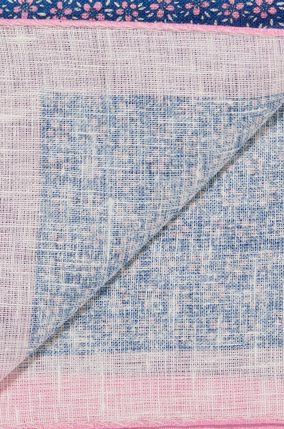 BIGI CRAVATTE Square floral print linen pouch Men MEDIUM BLUE 2