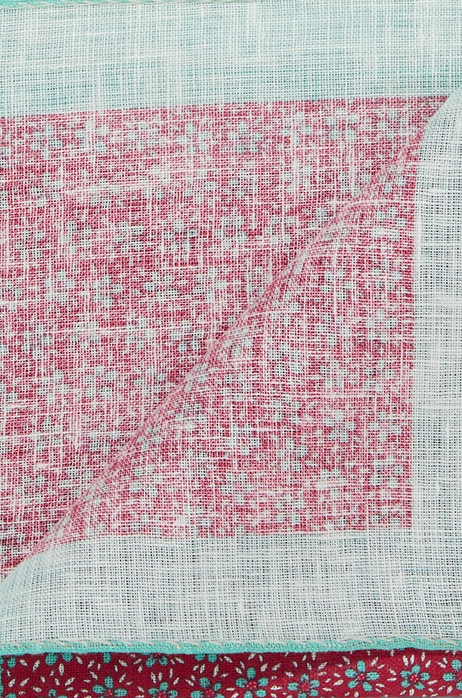 BIGI CRAVATTE Square floral print linen pouch Men DARK RED 2