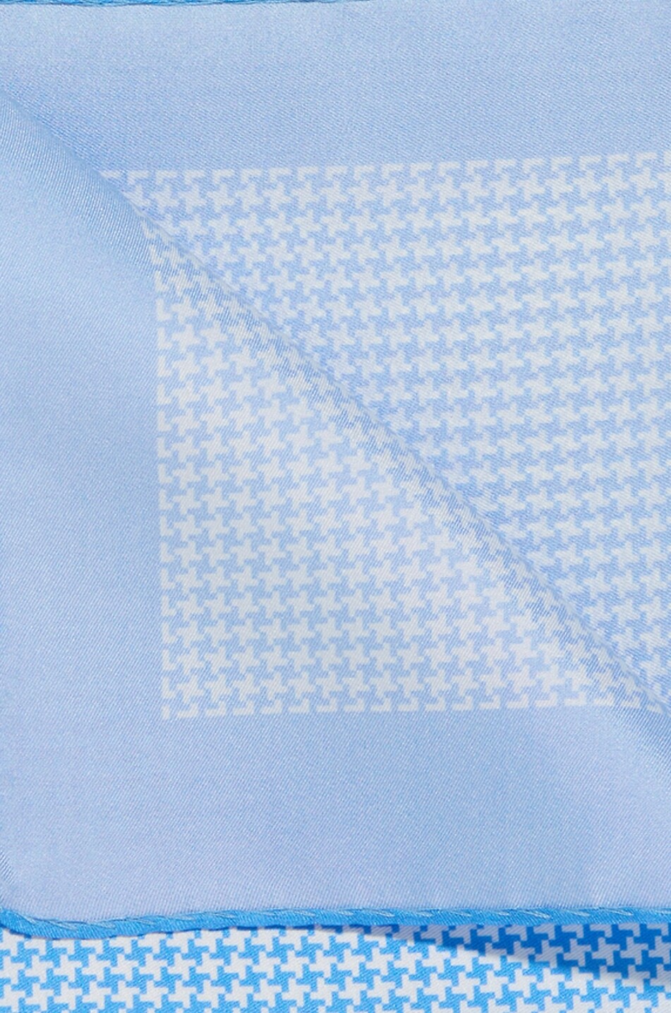 BIGI CRAVATTE Pochette carrée en soie à pied-de-poule Homme BLEU CLAIR 2