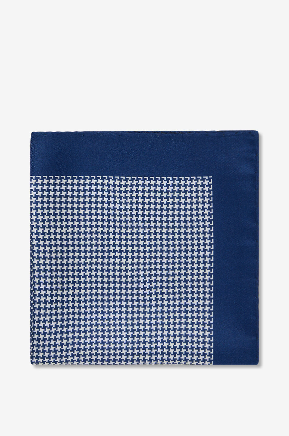 BIGI CRAVATTE Pochette carrée en soie à pied-de-poule Homme BLEU FONCE 1