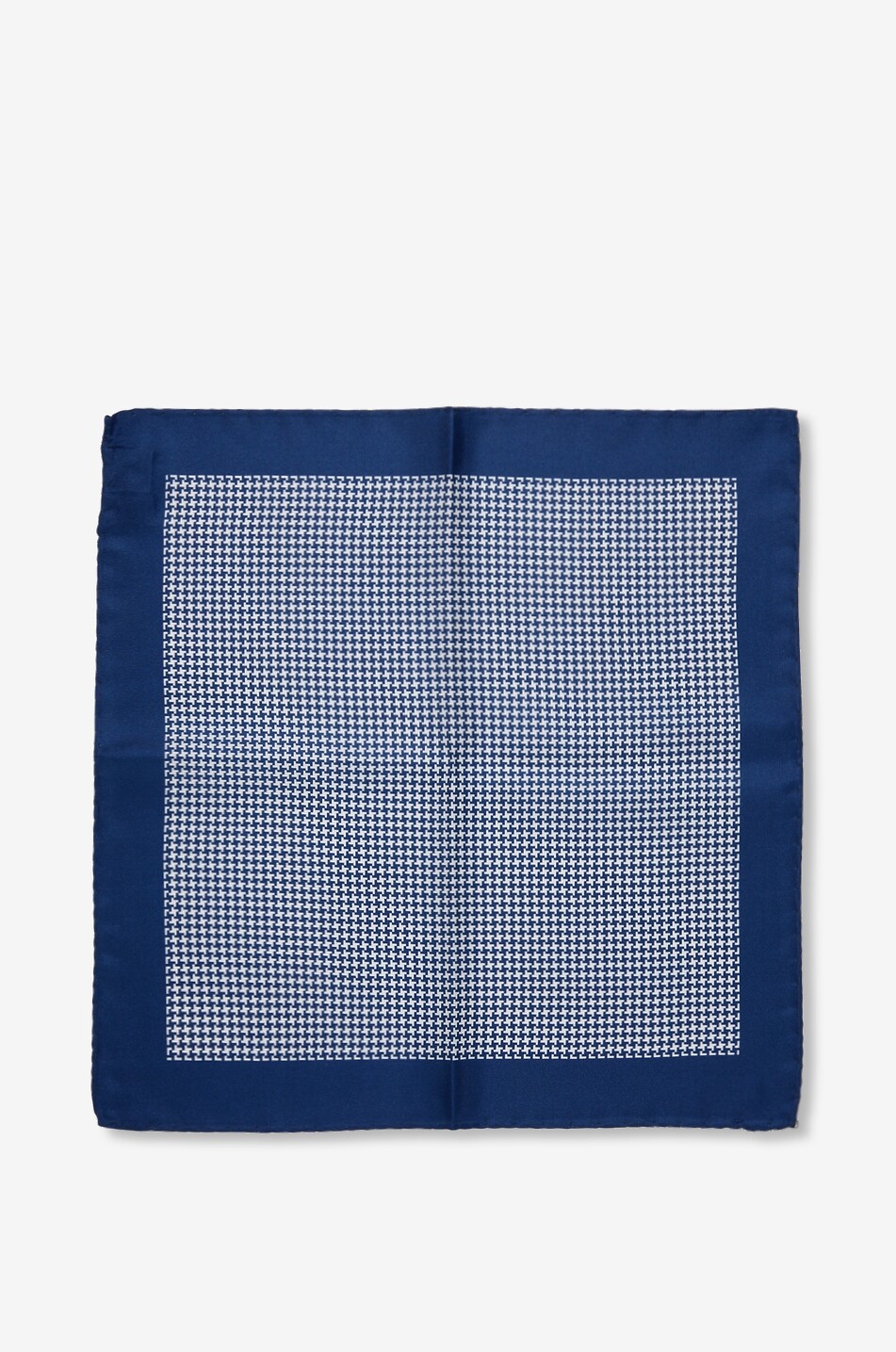 BIGI CRAVATTE Pochette carrée en soie à pied-de-poule Homme BLEU FONCE 3