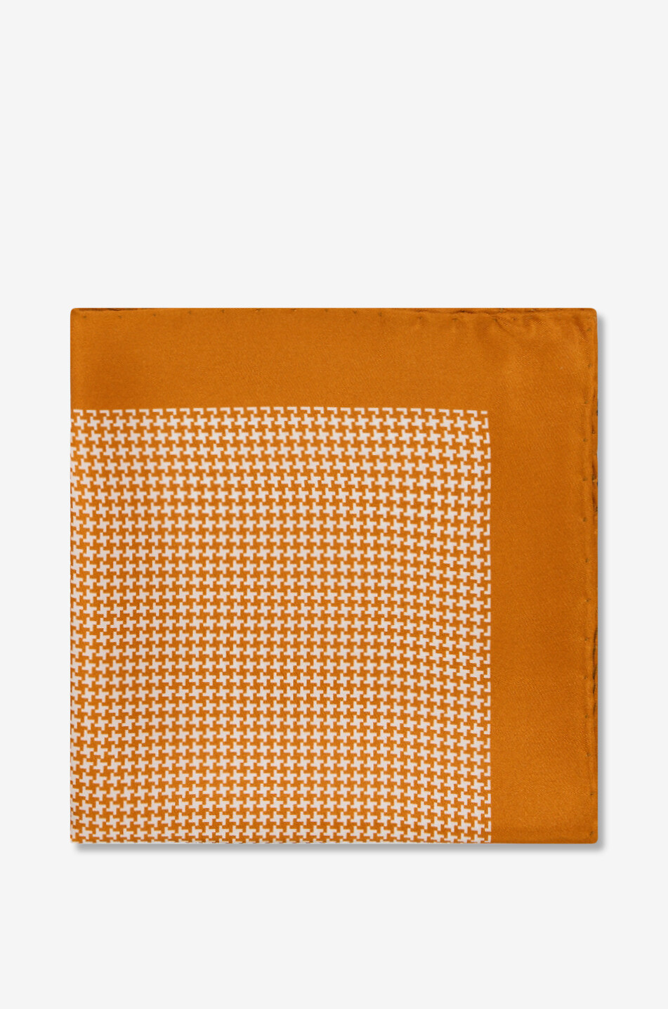 BIGI CRAVATTE Pochette carrée en soie à pied-de-poule Homme ORANGE CLAIR 1
