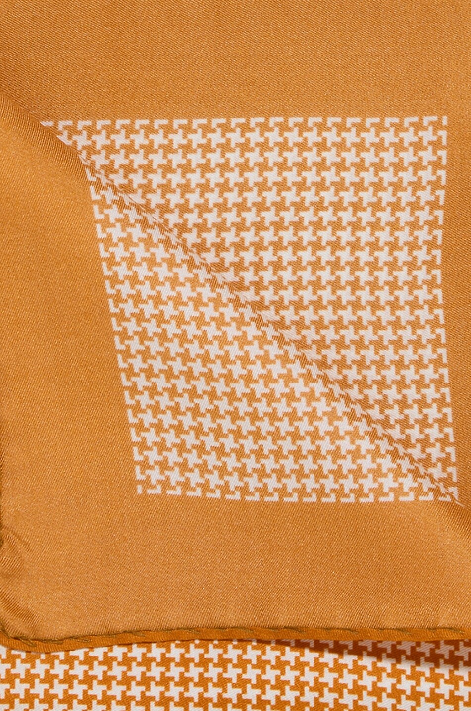 BIGI CRAVATTE Pochette carrée en soie à pied-de-poule Homme ORANGE CLAIR 2
