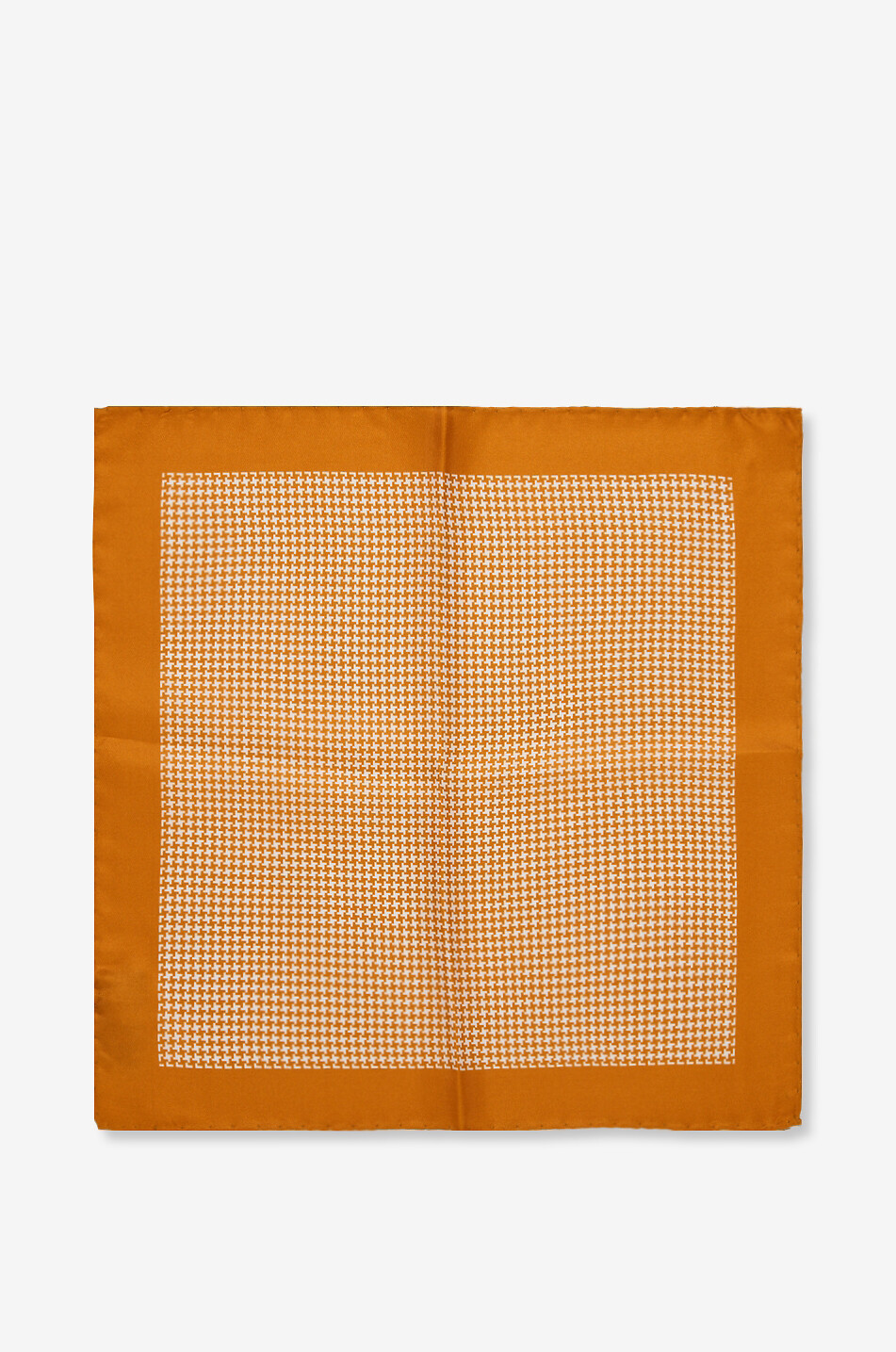 BIGI CRAVATTE Pochette carrée en soie à pied-de-poule Homme ORANGE CLAIR 3