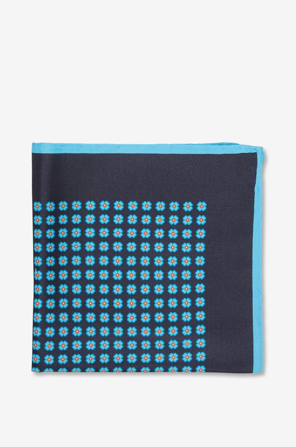 BIGI CRAVATTE Pochette carrée imprimée en sergé de soie Homme BLEU FONCE 1